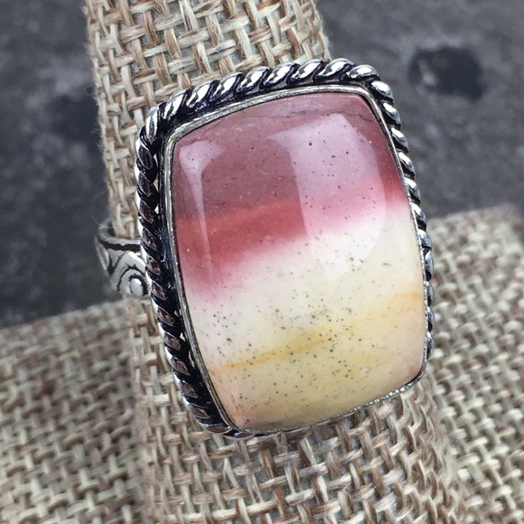 Mookaite Imperial Jasper Stone Ring Size 8 - Picture 6 of 10